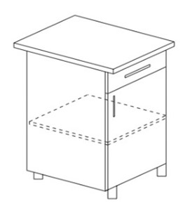 Кухонный шкаф однодверный с ящиком Некст МДФ Б8 МДФ матовый в Абакане