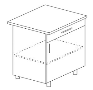 Кухонный шкаф однодверный с ящиком Некст МДФ Б9 МДФ матовый без столешницы в Абакане