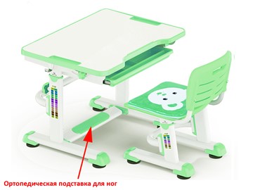 Парта растущая + стул Mealux BD-08 Teddy, green, зеленая в Абакане