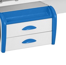 Детский стол-трансформер 1/75-40 (СУТ.25) + Polka_b 1/550 + Tumba 3 белый/белый/Синий в Абакане - изображение 2