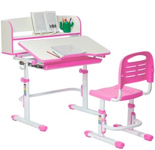 Детский стол-трансформер SET HOLTO-26 с надстройкой (розовый) в Абакане