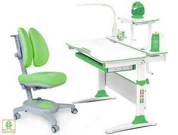 Растущая парта + стул Комплект Mealux EVO Evo-30 Z (арт. Evo-30 Z + Y-115 KZ), серый, зеленый в Абакане